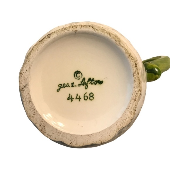 Lefton Daisy Basketweave Single Serving Coffee Mug Hand Painted by Geo Z - Picture 4 of 4